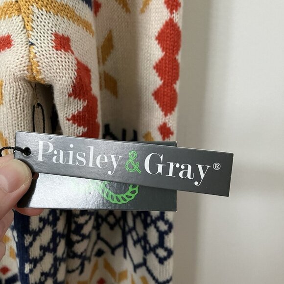 NWT Paisley & Gray Sweater Womens XL Knit Geometric Pullover Mock Neck L/S - Picture 4 of 11